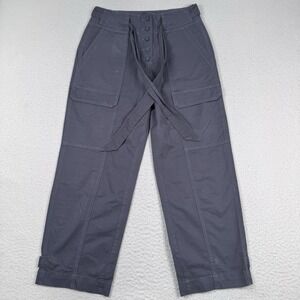 Unpublished‎ Tie Cargo Pants Womens 27 Ankle Utility High Rise Button Fly Gray